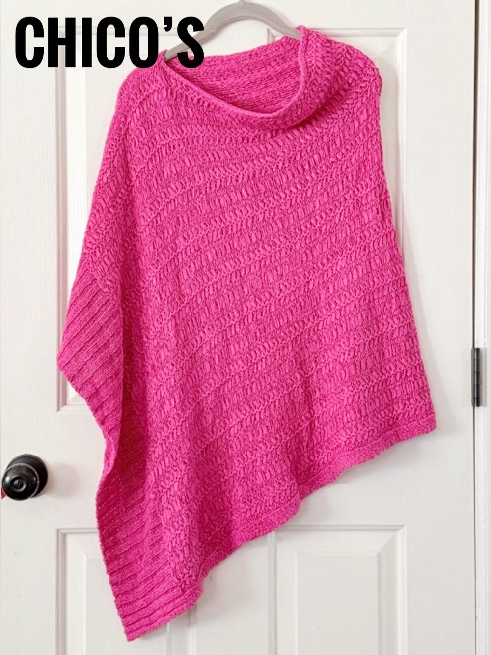 * Chico's Hot Pink Lightweight Knit Poncho